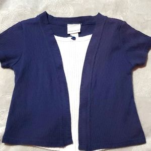 Blue and white shirt/ cardigan